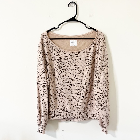 Abercrombie & Fitch Soft A&F Collection Boatneck Terry Leopard Sweatshirt Size S - Picture 2 of 10